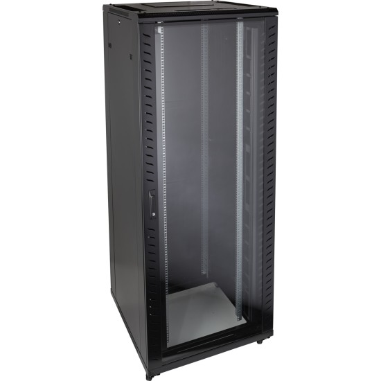 42U Floor Standing Data Cabinets Glass Front Steel Rear