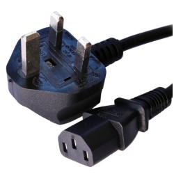 UK Plug to IEC C13 Power Lead 2m
