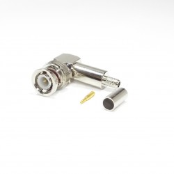 BNC Connector Crimp Plug Right Angle for RG58 Cable